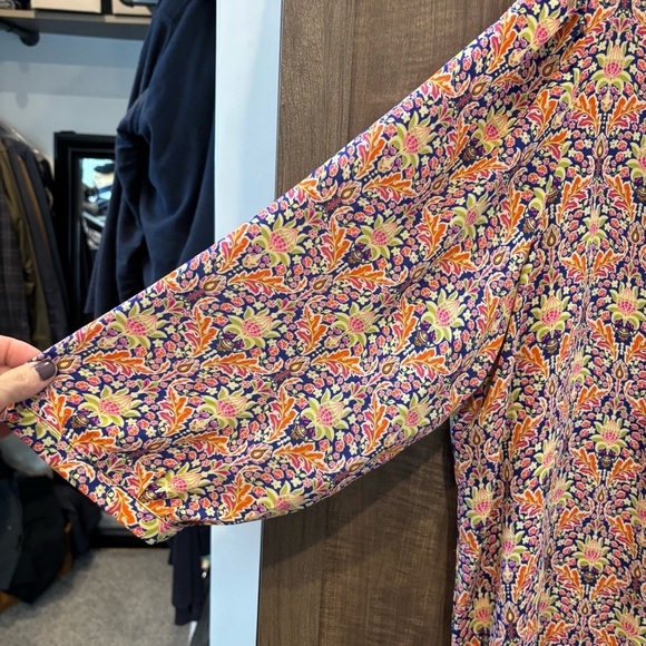 Rose and Olive 1X Top Tunic V Neck Henley pin Tuck Floral - Picture 7 of 11